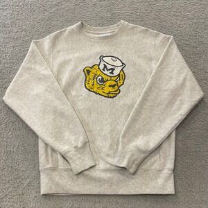 Champion Reverse Weave Michigan Wolverines Sweatshirt Mens‎ Small Gray Graphic